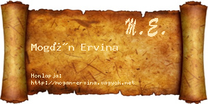 Mogán Ervina névjegykártya